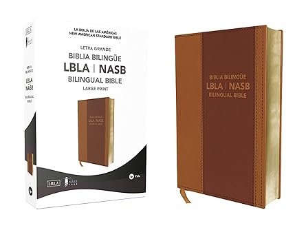 LBLA/NASB Biblia bilingüe (11) Leathersoft, color cafe