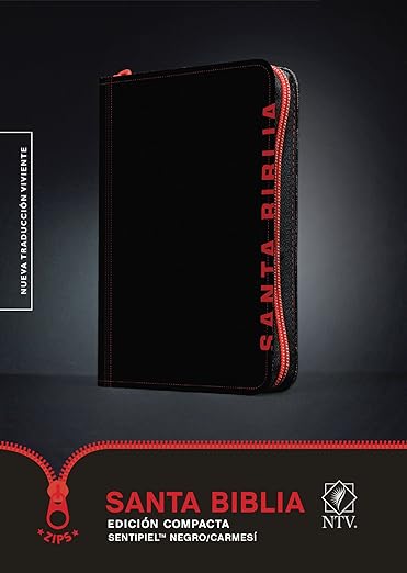 Santa Biblia NTV, Edición compacta (SentiPiel, Negro/Carmesí