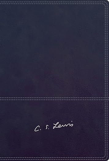RVR Biblia Reflexiones de C. S. Lewis: Interior a dos colores. Leathersoft. Azul marino. Comfort Print