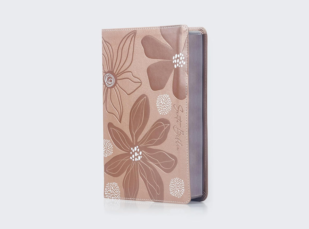 RVR60 Biblia de Estudio para Jóvenes adolescentes: Leathersoft. Oro Rosa. Palabras de Jesús en Rojo. Comfort Print