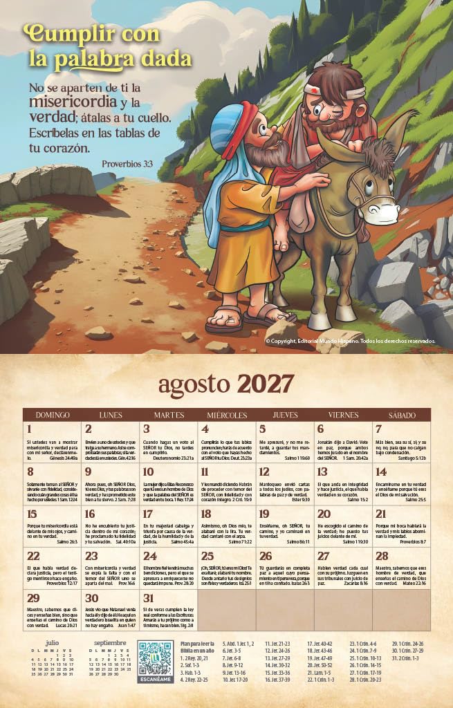 Hábitos para una vida abundante - Niños - Calendario 2027 y Guía de lecturas bíblicas diarias