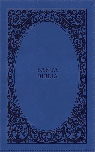 RVR60 Biblia Tierra Santa: Ultrafina Letra grande| Leathersoft Azul| con Cierre| Palabras de Jesús en Rojo| Comfort Print