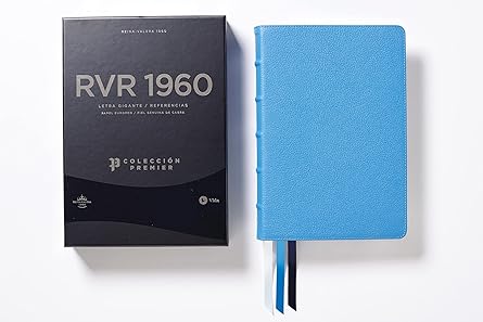 RVR 1960 Biblia Letra Gigante Colección premier: Azul| Interior a dos colores
