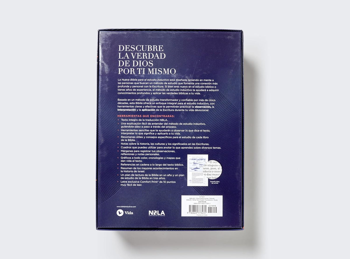 NBLA Nueva Biblia para el estudio inductivo: Morado| Interior a dos colores| Leathersoft| Comfort Print