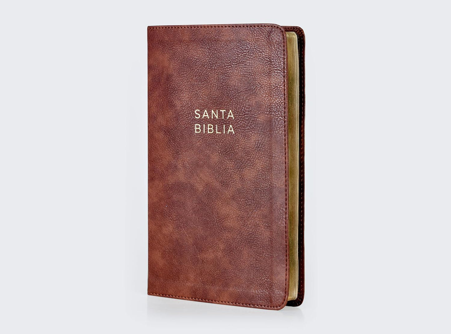 NBLA Santa Biblia Ultrafina Letra grande: Leathersoft Café| Palabras de Jesús en rojo