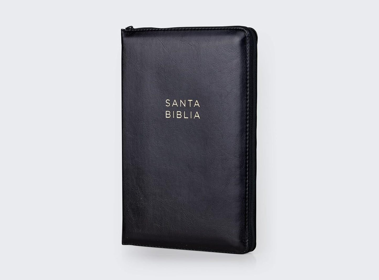 NBLA Santa Biblia Ultrafina Letra grande: Leathersoft Negro| Palabras de Jesús en rojo| con cierre (zipper)