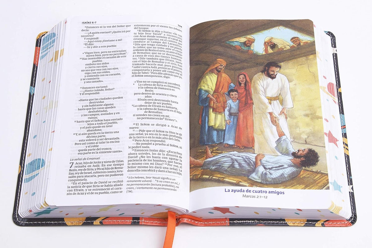 NVI Biblia Luz en mi camino cohetes, multicolor símil piel
