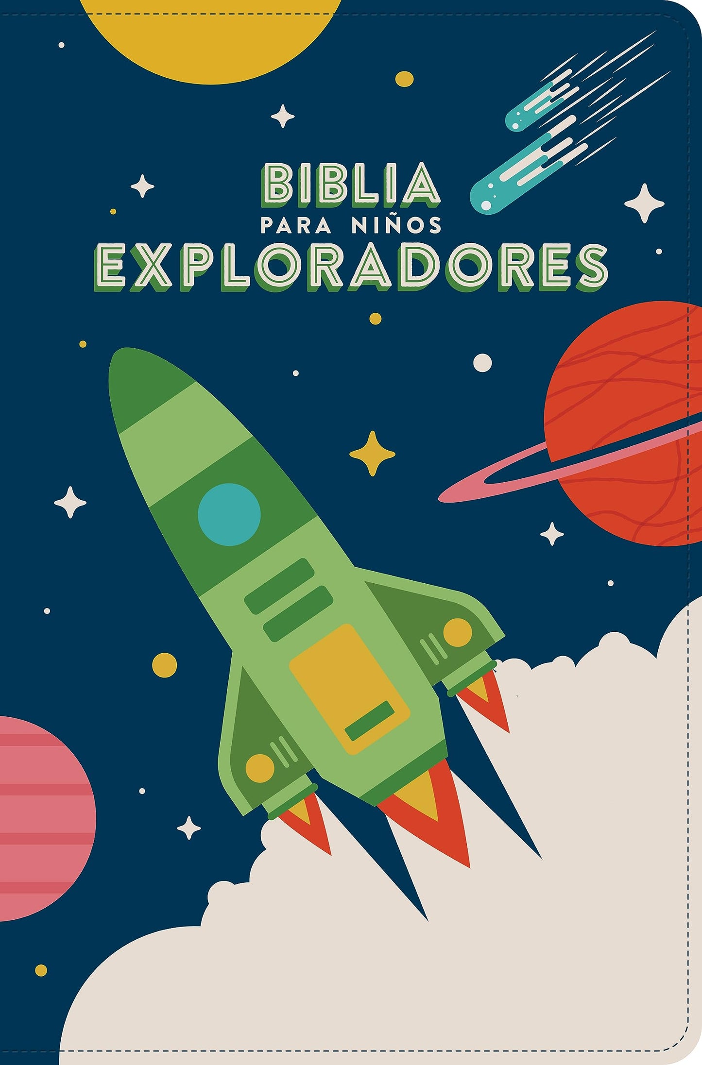 Biblia para niños exploradores, RVR60, azul cosmico, simil piel
