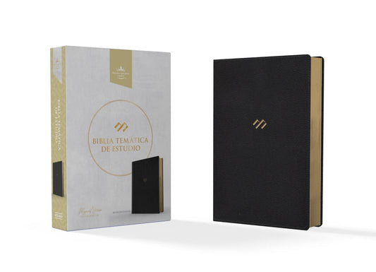 Biblia Tematica de Estudio RVR 1960 -Piel Genuina negra