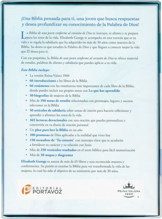 Biblia de una joven conforme al corazón de Dios: RVR60 - Edición Brisa | Simil piel
