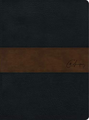 RVR 1960 Biblia de estudio Spurgeon, negro/marrón símil piel