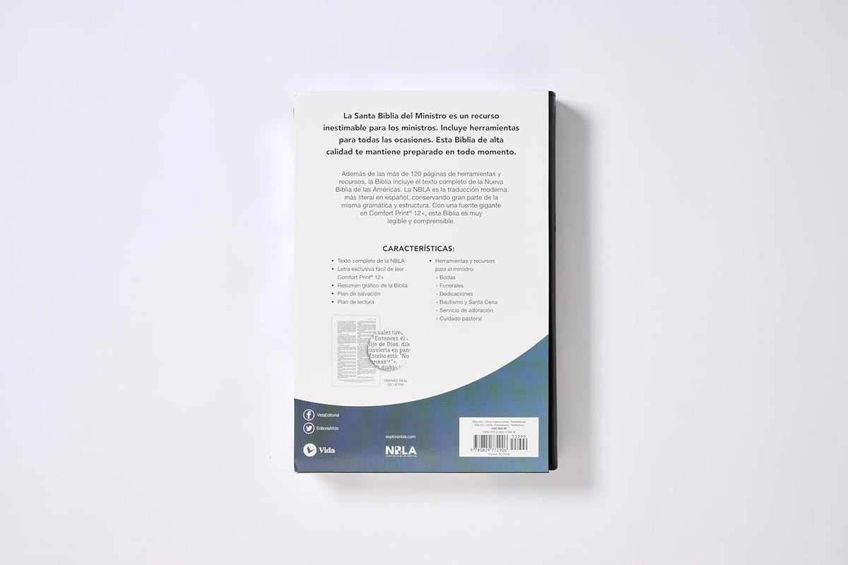 NBLA Biblia del Ministro: Letra Gigante | Leathersoft Negra