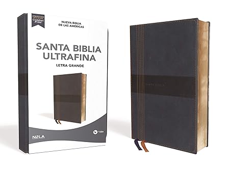 NBLA Santa Biblia  Ultrafina: Letra Grande (10)| Tamaño manual| Leathersoft Azul| Palabras de Jesus en rojo