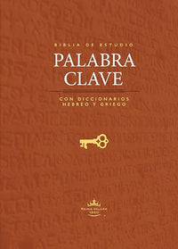Biblia de Estudio Palabra Clave - Con Diccionarios Hebreo y Griego: Tapa Dura marron