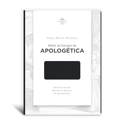 Biblia de Estudio Apologetica RVR 1960| Negro| Imitación piel