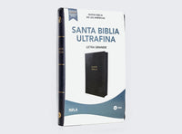 NBLA Santa Biblia Ultrafina Letra grande: Leathersoft Negro| Palabras de Jesús en rojo| con cierre (zipper)
