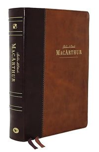 NBLA Biblia de Estudio MacArthur: Leathersoft| Café| Interior a dos colores| Comfort Print