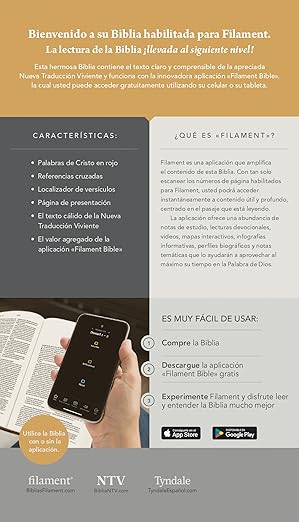 Biblia ultrafina NTV de zíper con Filament: SentiPiel Floral| Índice| Letra Roja