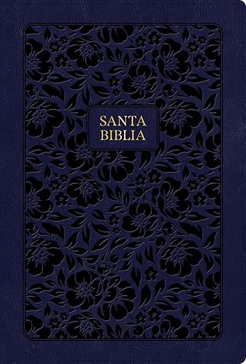 RVR 1960 Biblia Letra Grande| Tamaño manual| Edición especial| Azul marino| Símil piel