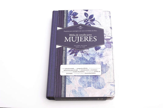RV1960 Biblia de Estudio para Mujeres: Tela impresa| Azul floreado
