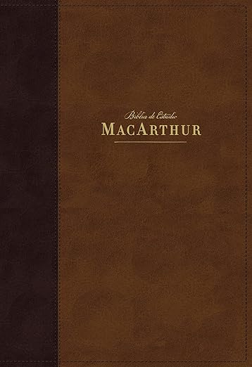 NBLA Biblia de Estudio MacArthur: Leathersoft| Café| Interior a dos colores| Comfort Print