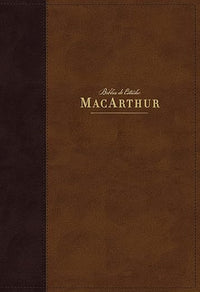 NBLA Biblia de Estudio MacArthur: Leathersoft| Café| Interior a dos colores| Comfort Print