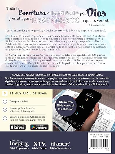 Biblia Inspira NTV con Filament: SentiPiel| Paraíso floral