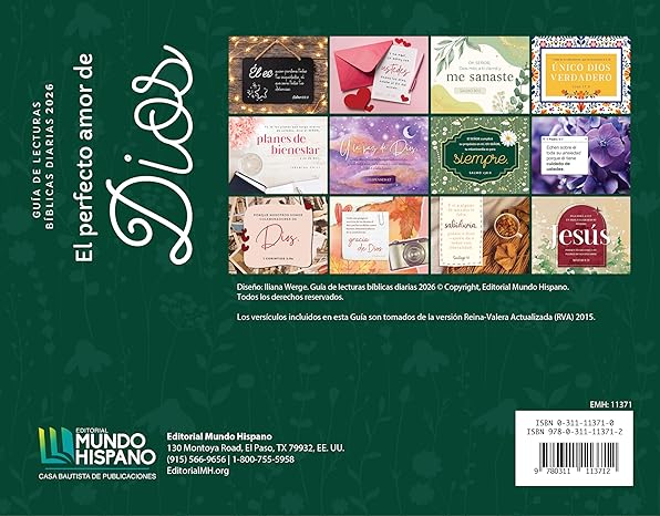 Guía de Lecturas Biblicas Diarias "El Perfecto Amor de Dios": Calendario 2026 (Diseños)