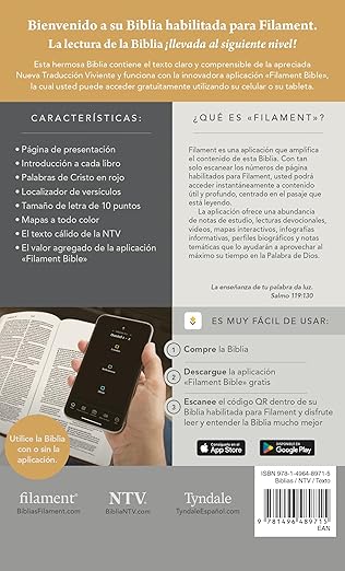 Biblia compacta NTV Letra Gigante de zíper con Filament: SentiPiel Azul| Letra Roja