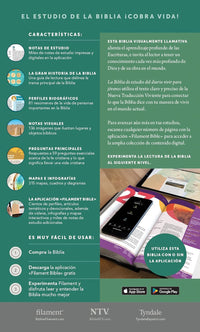 Biblia de estudio del Diario Vivir para Jóvenes NTV: con Filament | Tapa dura Verde