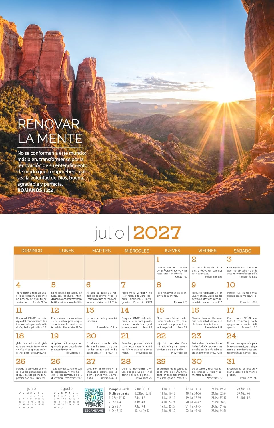 Hábitos para una vida abundante - Calendario y Guia de lecturas biblicas diarias 2027