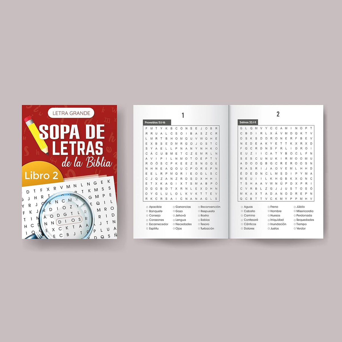 Sopa de Letras de la Biblia: Libro 2  (Letra Grande)