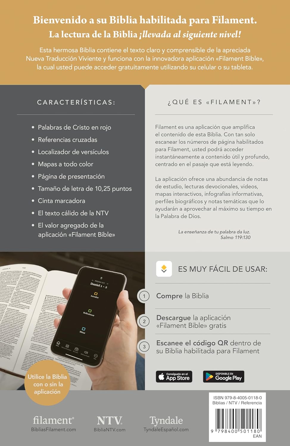 Biblia Ultrafina NTV Letra Grande: Con Filament | SentiPiel Azul sereno
