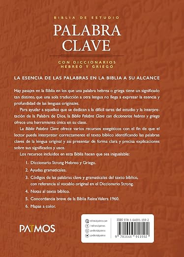 Biblia de Estudio Palabra Clave - Con Diccionarios Hebreo y Griego: Tapa Dura marron