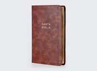 NBLA Santa Biblia Ultrafina Letra grande: Leathersoft Café| Palabras de Jesús en rojo