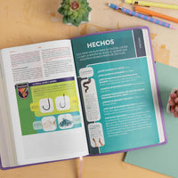 Biblia para niños Exploradores| RVR60| Lavanda compás| Simil piel
