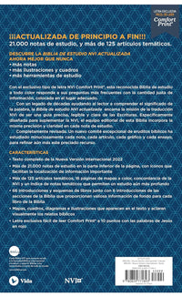 Biblia de Estudio NVI actualizada: Revisión 2022. Letra grande. Tapa Dura. Interior a color. Palabras de Jesús en Rojo. Comfort Print