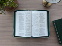Biblia Ultrafina NTV de zíper: con Filament | SentiPiel Verde esmeralda