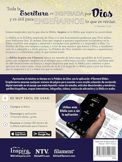 Biblia Inspira NTV con Filament: SentiPiel| Oro