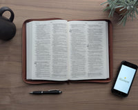 Biblia Ultrafina NTV Letra grande y zíper: Con Filament | SentiPiel | Palmera café