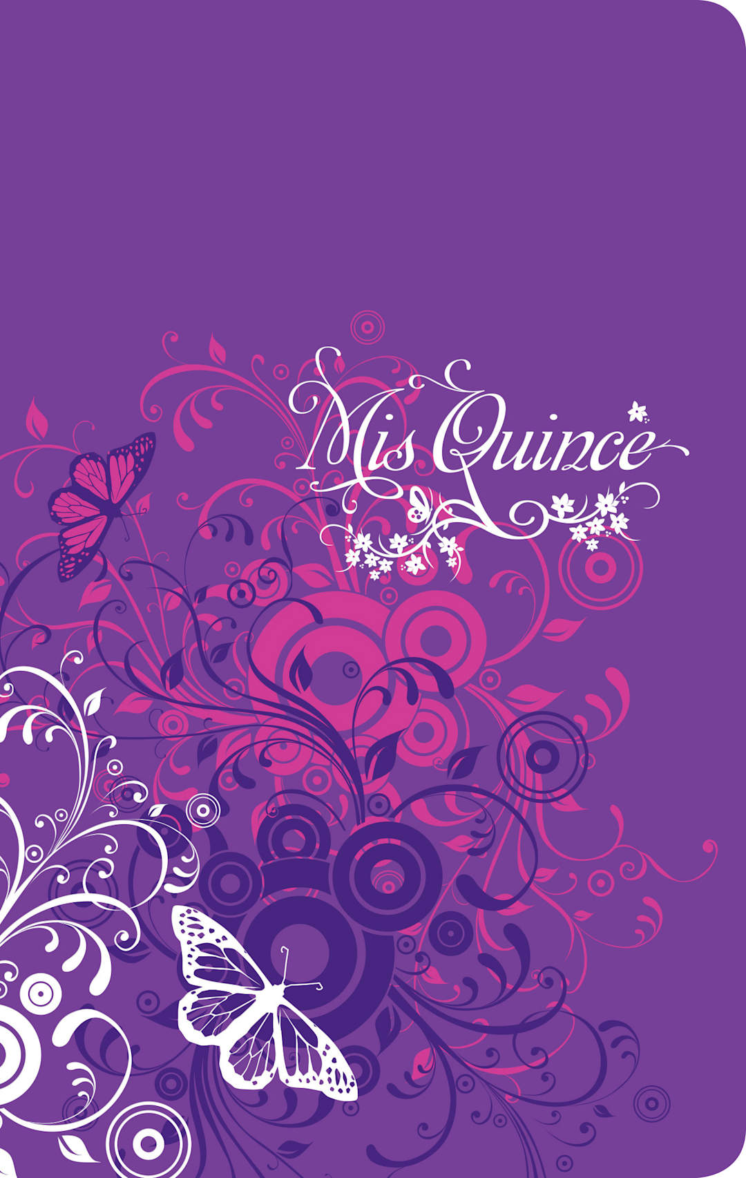 RVR 1960 Mis Quince: amatista con mariposas | símil piel
