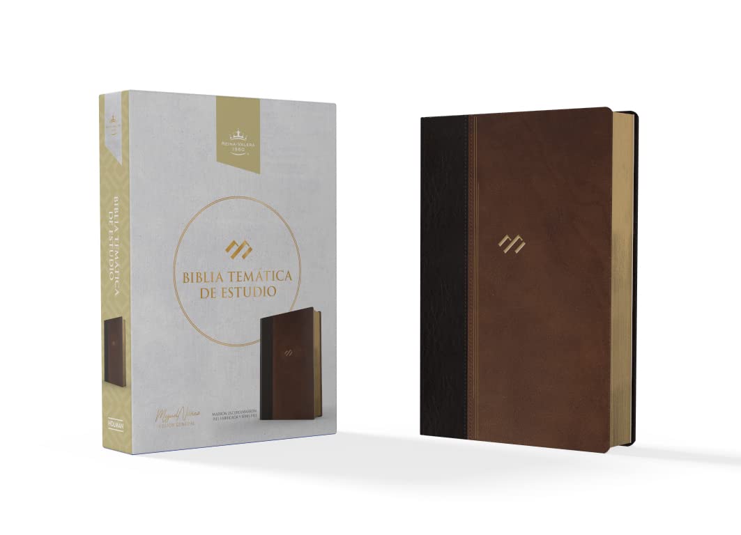 Biblia Tematica de Estudio RVR 1960 -piel fabricada, marron oscuro
