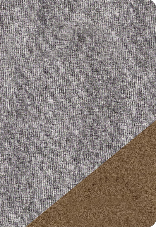 RVR1960 Biblia letra grande, tamaño manual, gris y marron simil piel