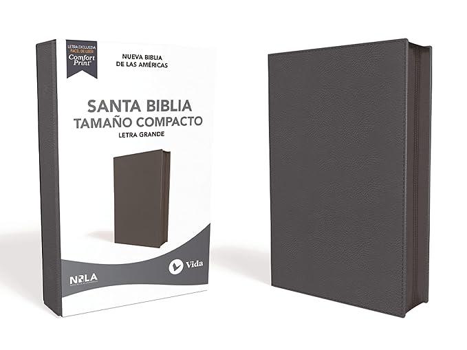 NBLA Santa Biblia Ultrafina, Tamaño Compacto, Piel Fabricada, Azul, con Zipper, Edición Letra Roja